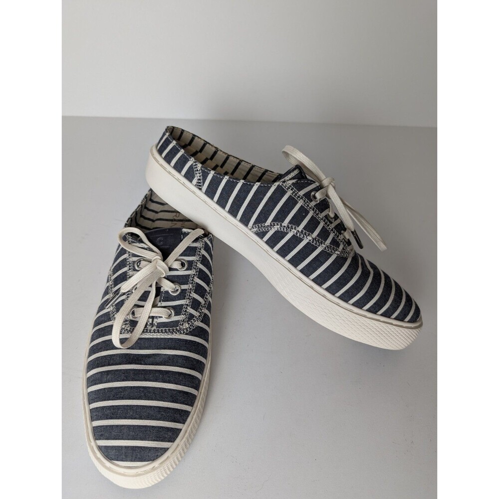 Cole Haan Grandpro Canvas Loafer Striped Womens Sz 10.5 B Blue Nautical Slip On